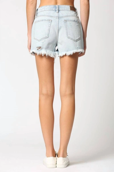 Shop Hidden Distressed High Rise Shorts In Light Wash In Blue