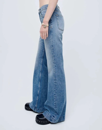 Re/done 70s Low Rise Bell Bottom Jean In Lake Blue
