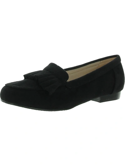 Shop Beacon Megan Womens Microsuede Slip On Loafers In Black