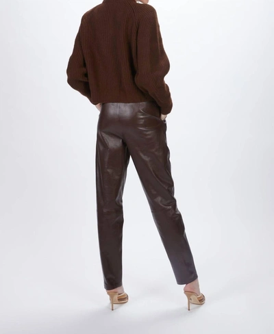 Shop Zeynep Arcay Pleated Leather Pants In Plum In Pink