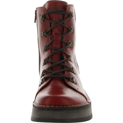 Shop Fly London Roxy Womens Leather Platform Combat & Lace-up Boots In Multi
