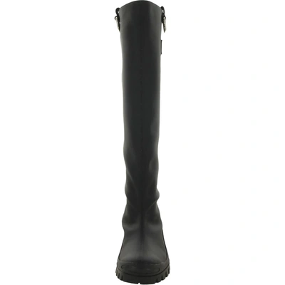 Shop Msgm Womens Pull On Tall Rain Boots In Black