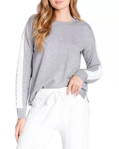 Shop Pj Salvage Winter Wood Fleece Pajama Top In Heather Grey
