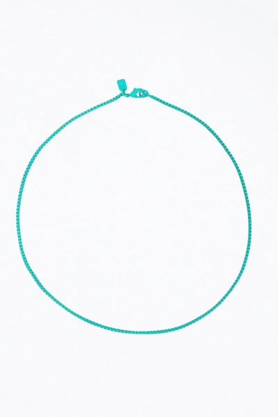 Shop Crystal Haze Plastalina Enamel Chain Necklace In Mykonos Blue In Multi
