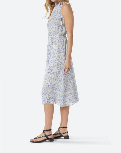 Shop Joie Marietta Midi Silk Dress In Clematis Blue Multi