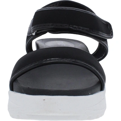 Shop Stylus Yobella Womens Wedge Patent Trim Slingback Sandals In Black
