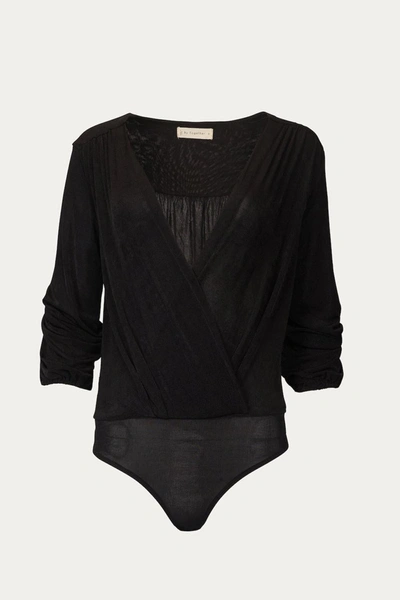 Shop By Together Wrap-effect Stretch-jersey Bodysuit In Black