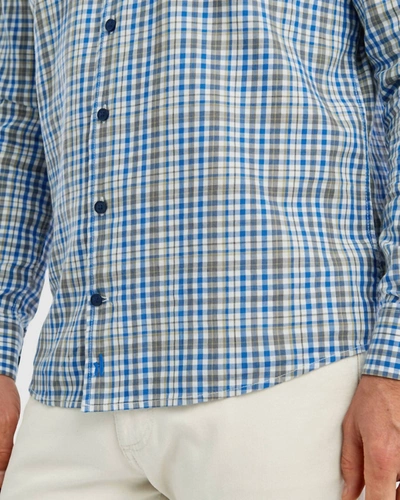 Shop Johnnie-o Men Elmer Hangin' Out Button Up Shirt In Laguna Blue In Multi
