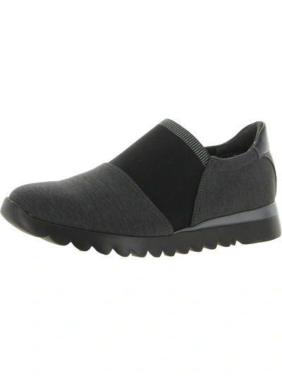 Shop Munro Kj Womens Leather Lifestyle Slip-on Sneakers In Grey