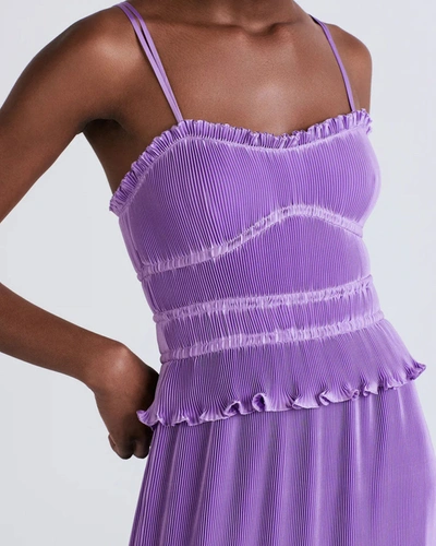 Shop Derek Lam 10 Crosby Brisha Pleated Cami Dress In Purple