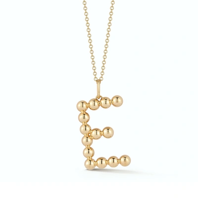 Shop Dana Rebecca Designs Poppy Rae Large Pebble Initial Necklace In Yellow Gold