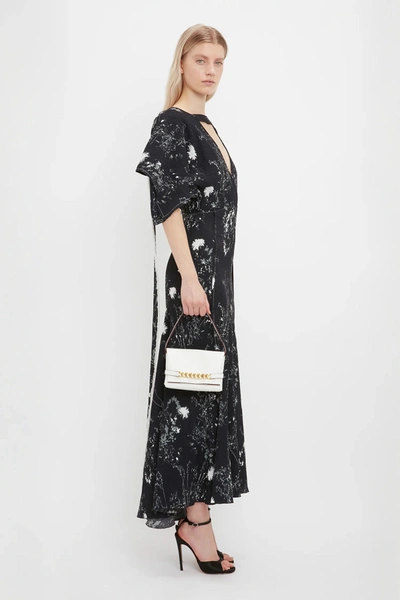 Shop Victoria Beckham Kimono Sleeve Printed Dress In Multi