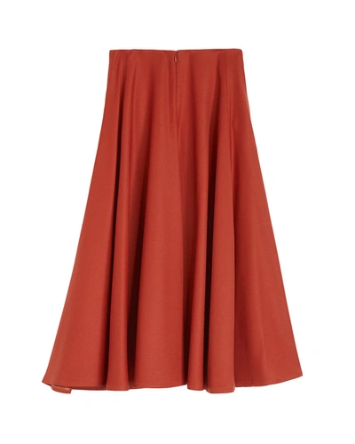 Shop Rochas Rounded Midi Skirt In Orange
