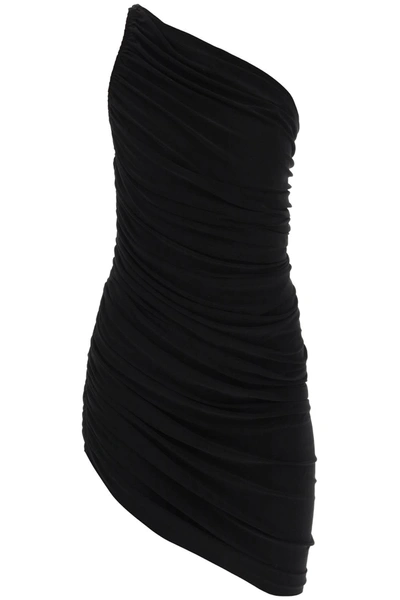 Shop Norma Kamali 'diana' Ruched One Shoulder Mini Dress