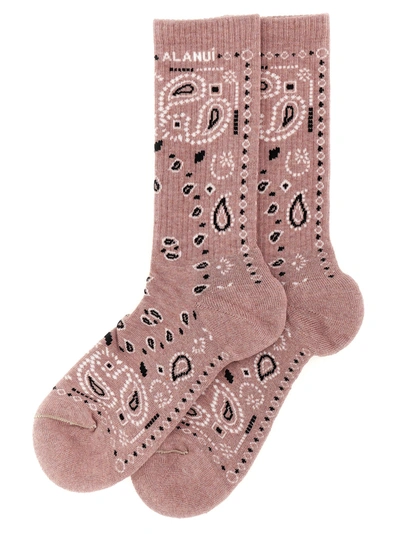 Shop Alanui Bandana Socks Pink
