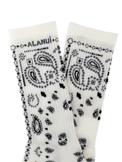 Shop Alanui Bandana Socks White