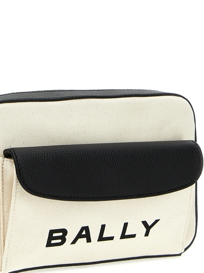 Shop Bally Bar Daniel Crossbody Bags White/black