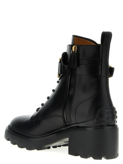 Shop Tod's Chain Leather Ankle Boots Boots, Ankle Boots Black