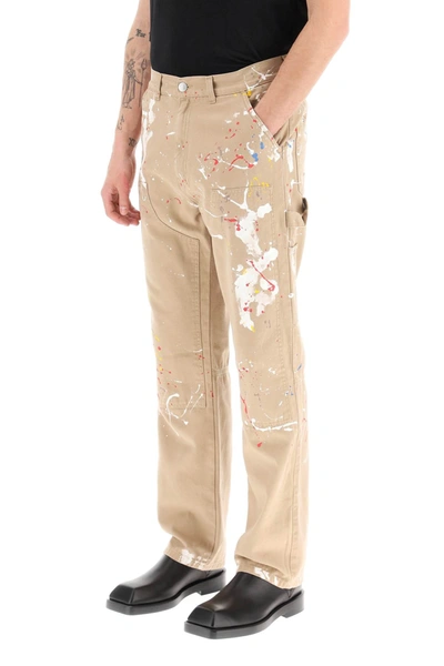 Shop Martine Rose Cotton Pants 'painter'