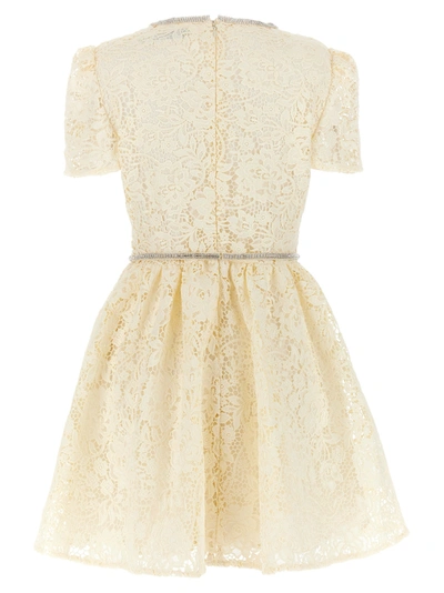 Shop Self-portrait Crystal Lace Dress Dresses White