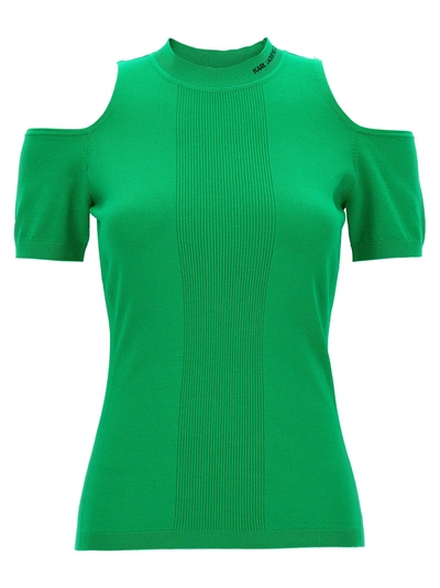Shop Karl Lagerfeld Cut Out Top Tops Green