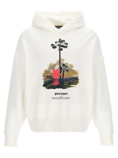 Shop Palm Angels Douby Lost In Amazonia Hoodie Sweatshirt White