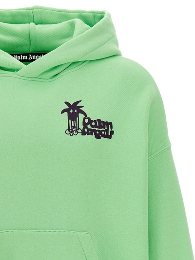 Shop Palm Angels Douby Hoodie Sweatshirt Green