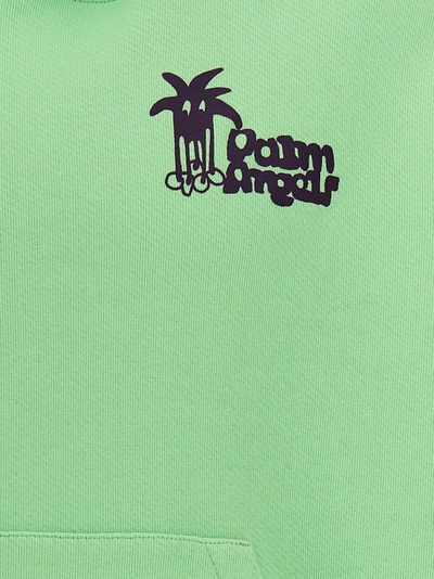 Shop Palm Angels Douby Hoodie Sweatshirt Green