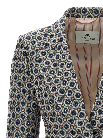 Shop Etro Floral Jacquard Blazer Jacket Jackets Multicolor
