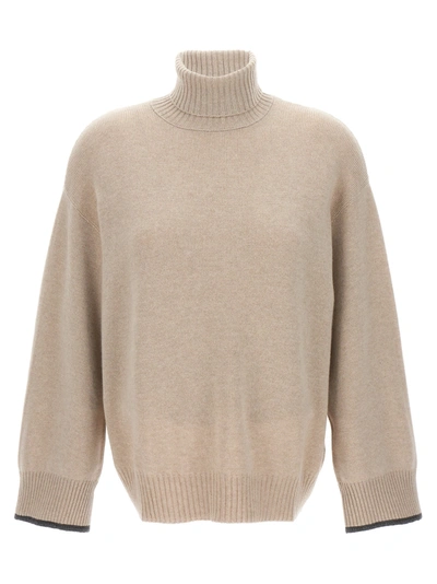 Shop Brunello Cucinelli High Neck Sweater Sweater, Cardigans Beige
