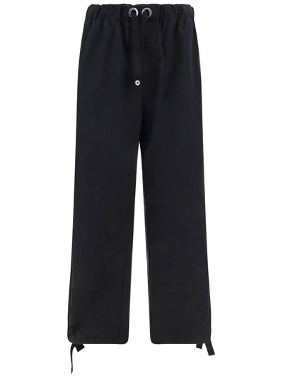 Shop Versace Cotton Trouser With Back Embroidered Logo
