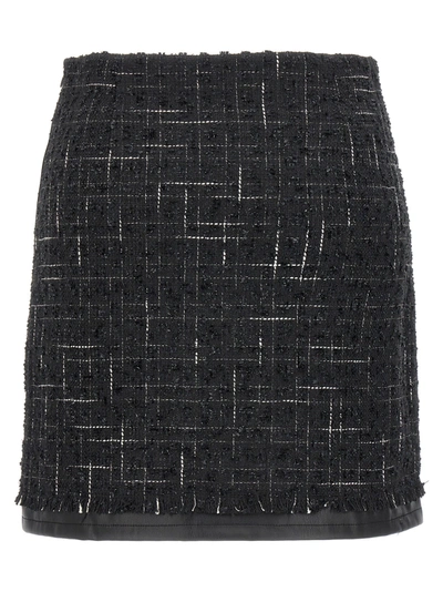 Shop Liu •jo Jewel Button Tweed Skirt Skirts Black