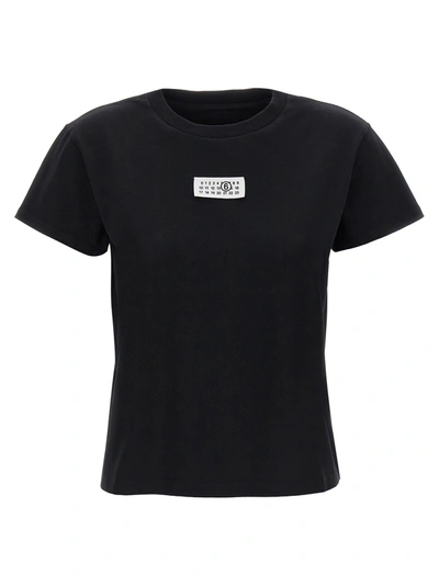 Shop Mm6 Maison Margiela Logo Label T-shirt Black