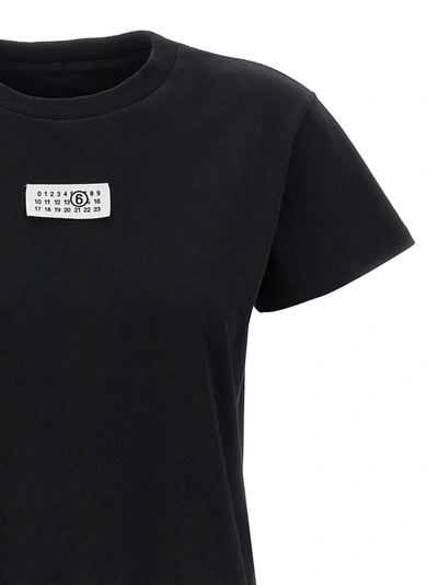 Shop Mm6 Maison Margiela Logo Label T-shirt Black