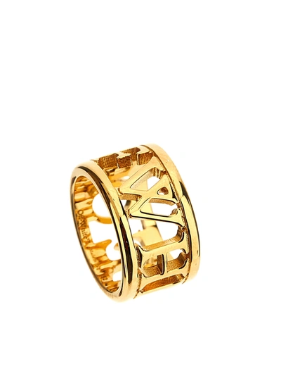 Shop Off-white Logo Ring Jewelry Gold