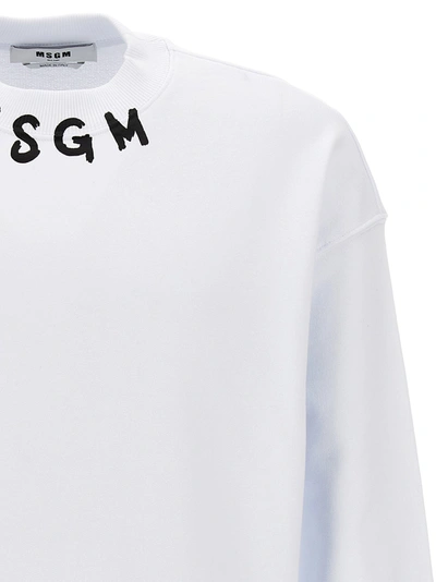 Shop Msgm Logo Sweatshirt White