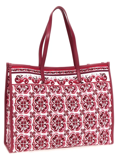 Shop Dolce & Gabbana Maiolica Tote Bag Fuchsia