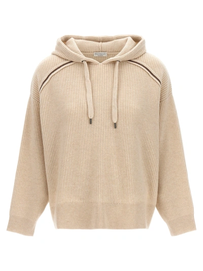 Shop Brunello Cucinelli Monile Sweater, Cardigans White