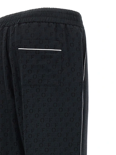 Shop Off-white Off Jacquard Pajama' Pants Black