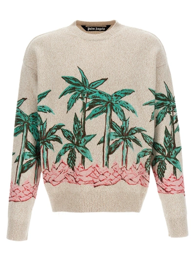 Shop Palm Angels Palms Row Printed Sweater Sweater, Cardigans Multicolor