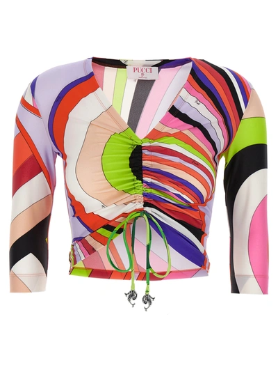 Shop Emilio Pucci Patterned Top Tops Multicolor