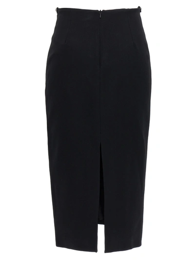 Shop David Koma Puffer Circle Embroidery Dresses Black