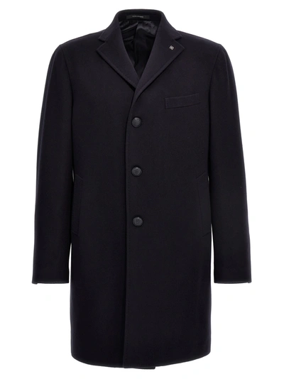 Shop Tagliatore Single Breast Coat Coats, Trench Coats Blue