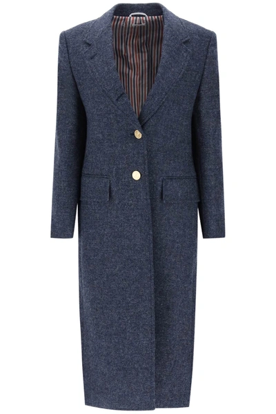 Shop Thom Browne Single Breasted Coat In Wool
