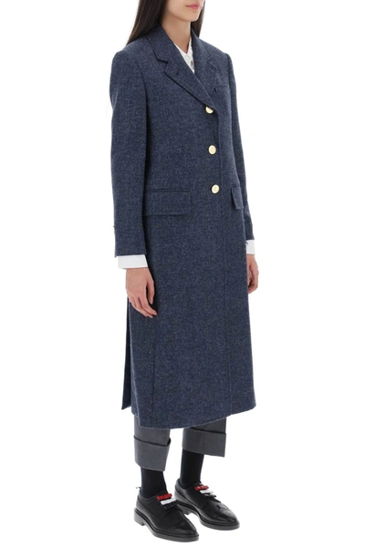 Shop Thom Browne Single Breasted Coat In Wool