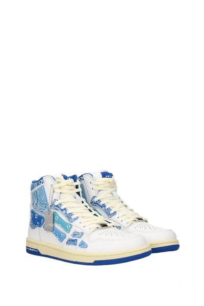 Shop Amiri Sneakers Leather White Blue