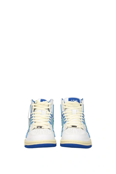 Shop Amiri Sneakers Leather White Blue