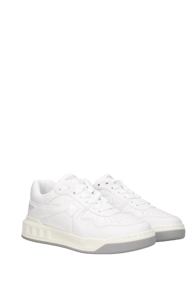 Shop Valentino Sneakers Leather White Optic White