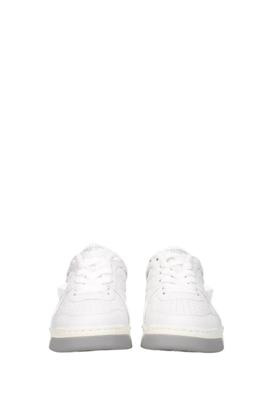 Shop Valentino Sneakers Leather White Optic White