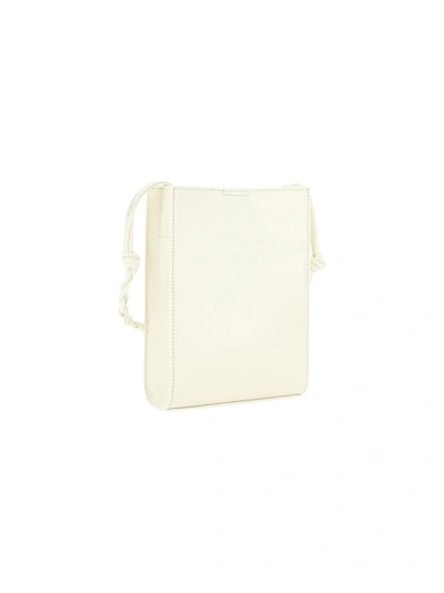 Shop Jil Sander Leather Shoulder Bag With Logo Print
